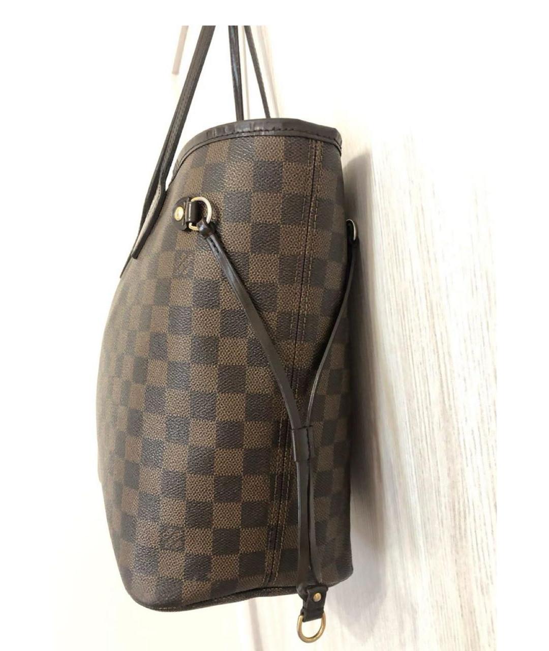 LOUIS VUITTON Коричневая кожаная сумка тоут, фото 2