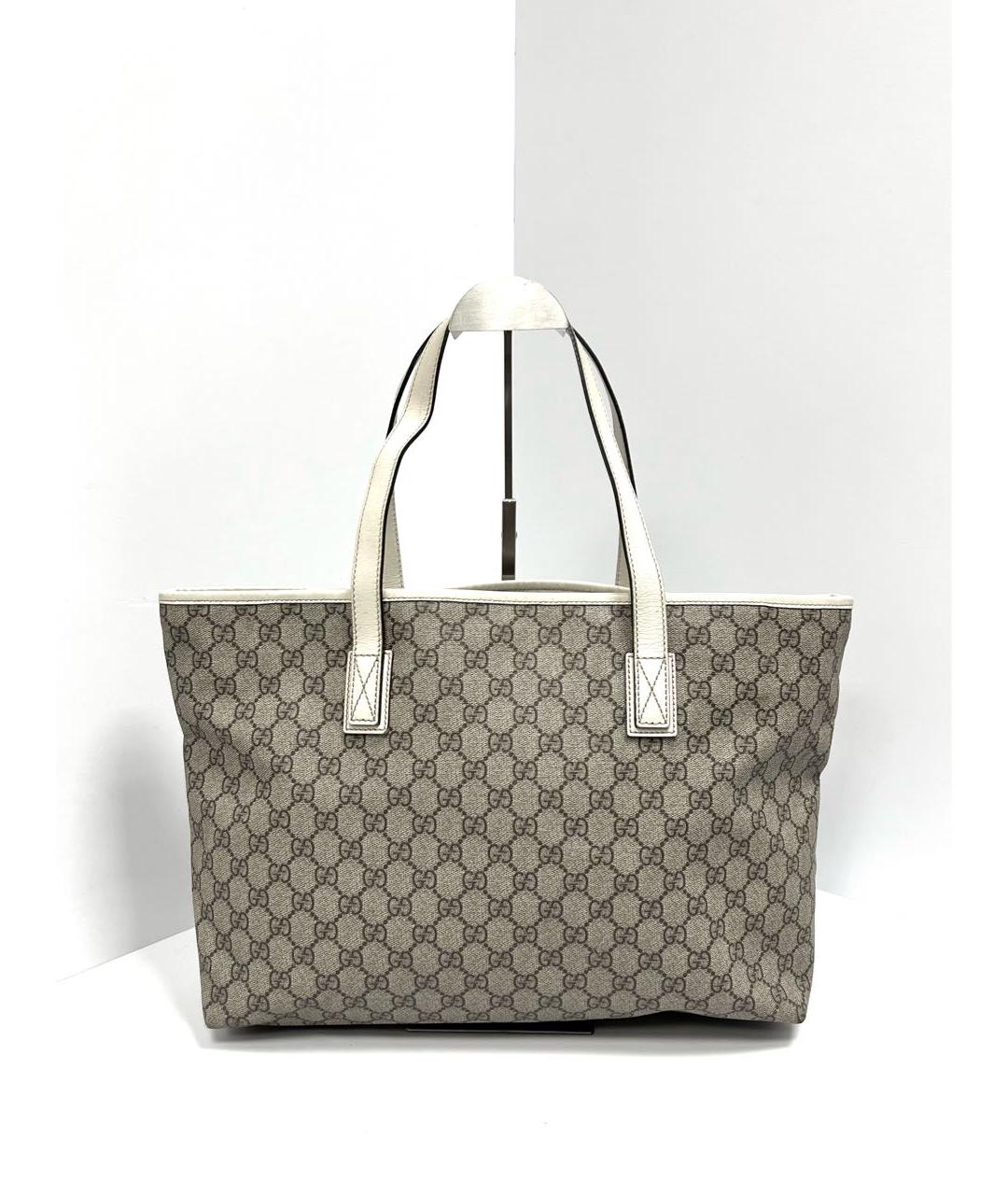 GUCCI Бежевая кожаная сумка с короткими ручками, фото 3