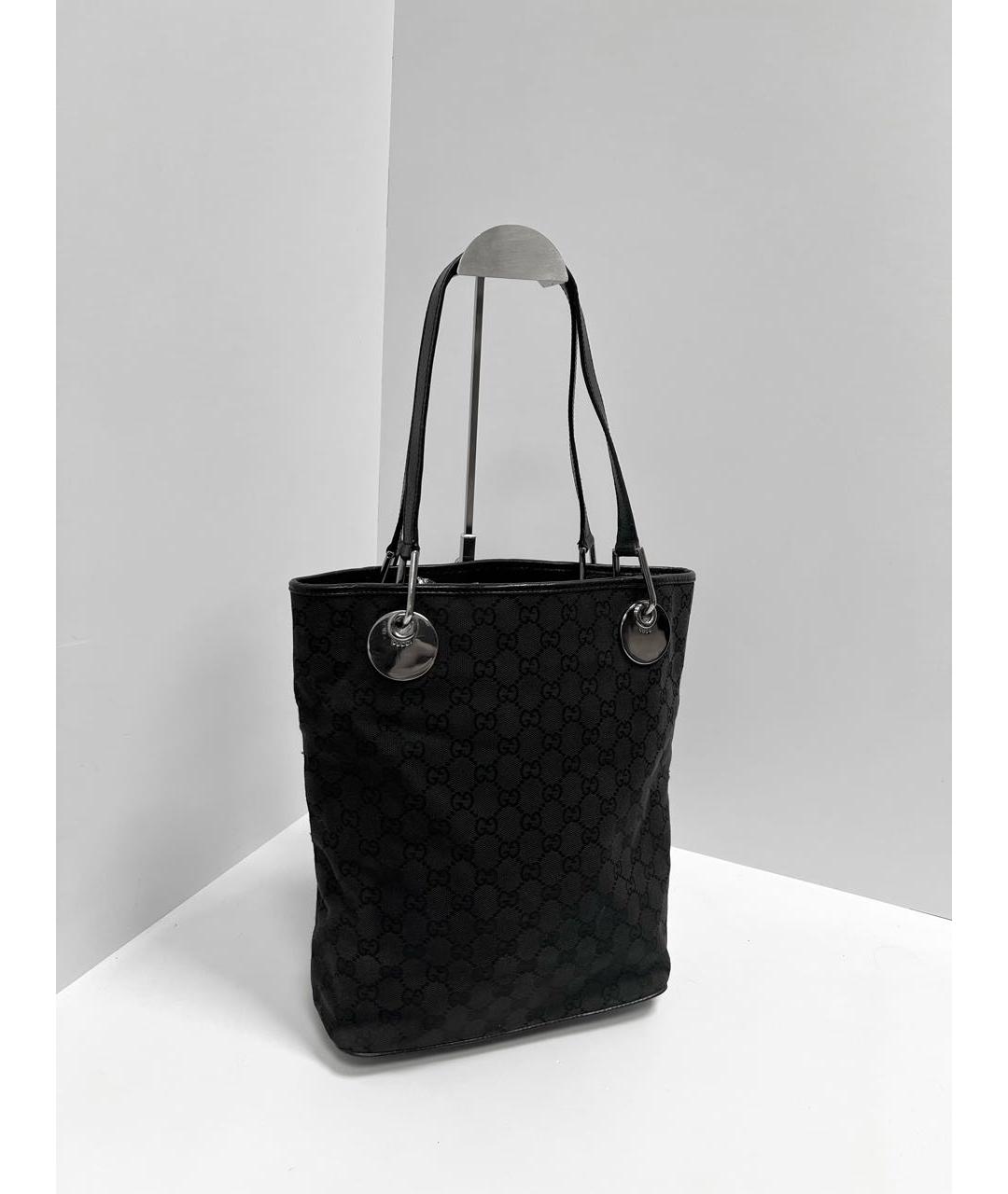 GUCCI Черная кожаная сумка с короткими ручками, фото 2