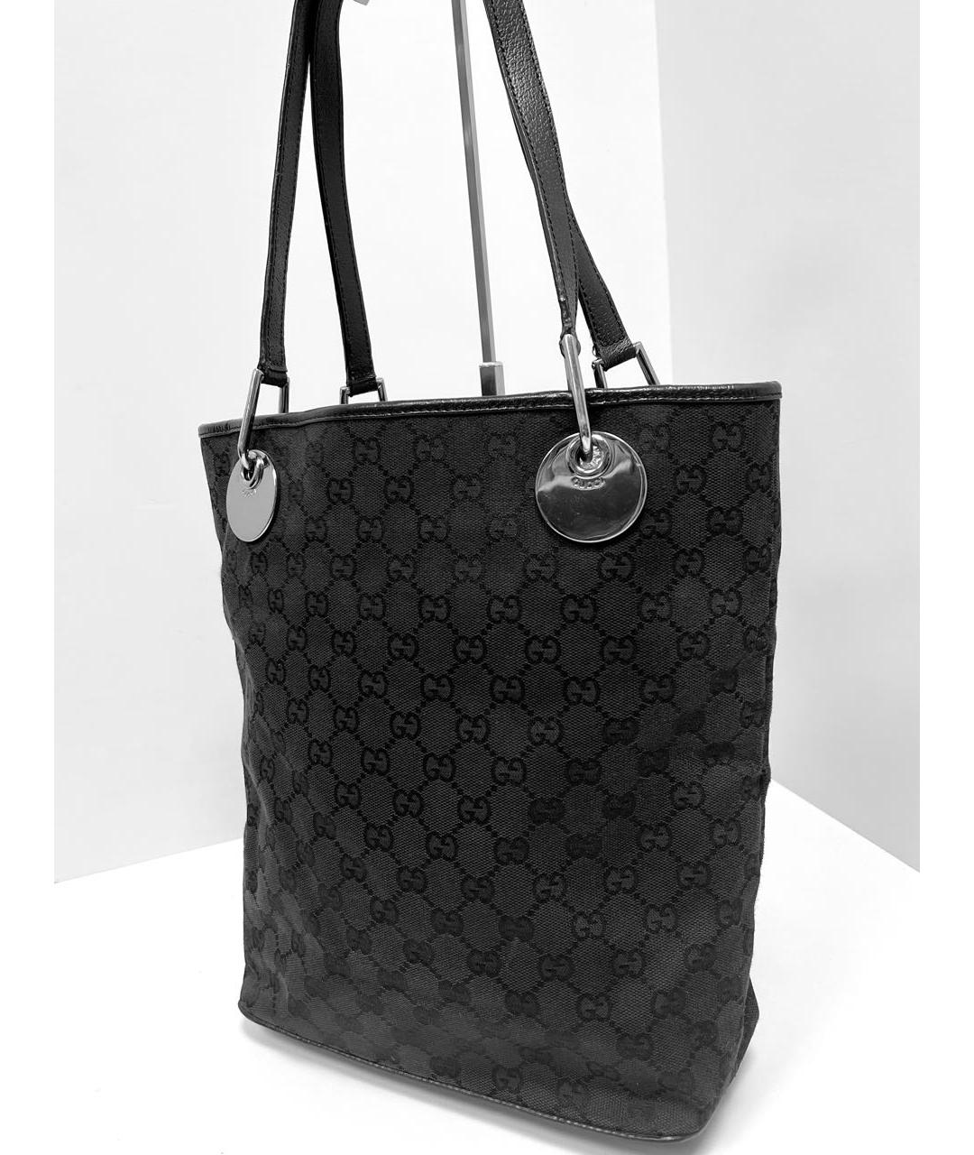 GUCCI Черная кожаная сумка с короткими ручками, фото 3