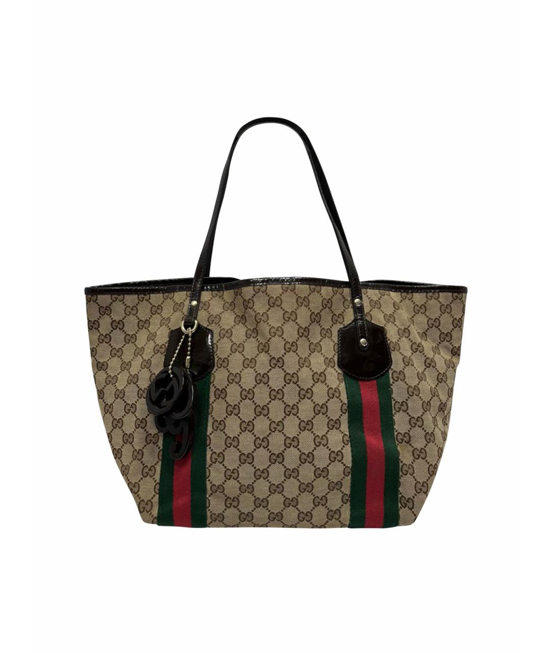 GUCCI Бежевая кожаная сумка с короткими ручками, фото 5