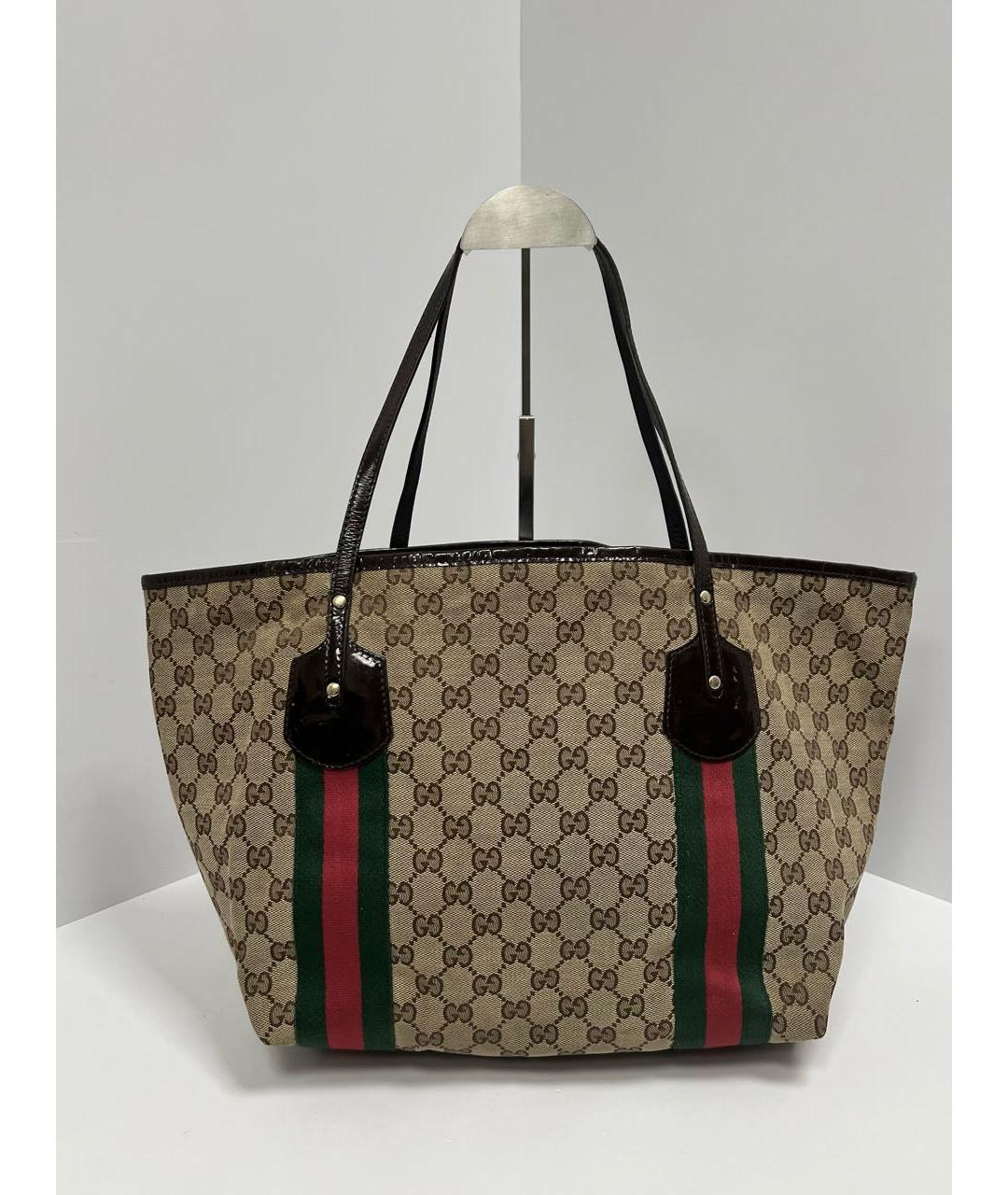 GUCCI Бежевая кожаная сумка с короткими ручками, фото 4