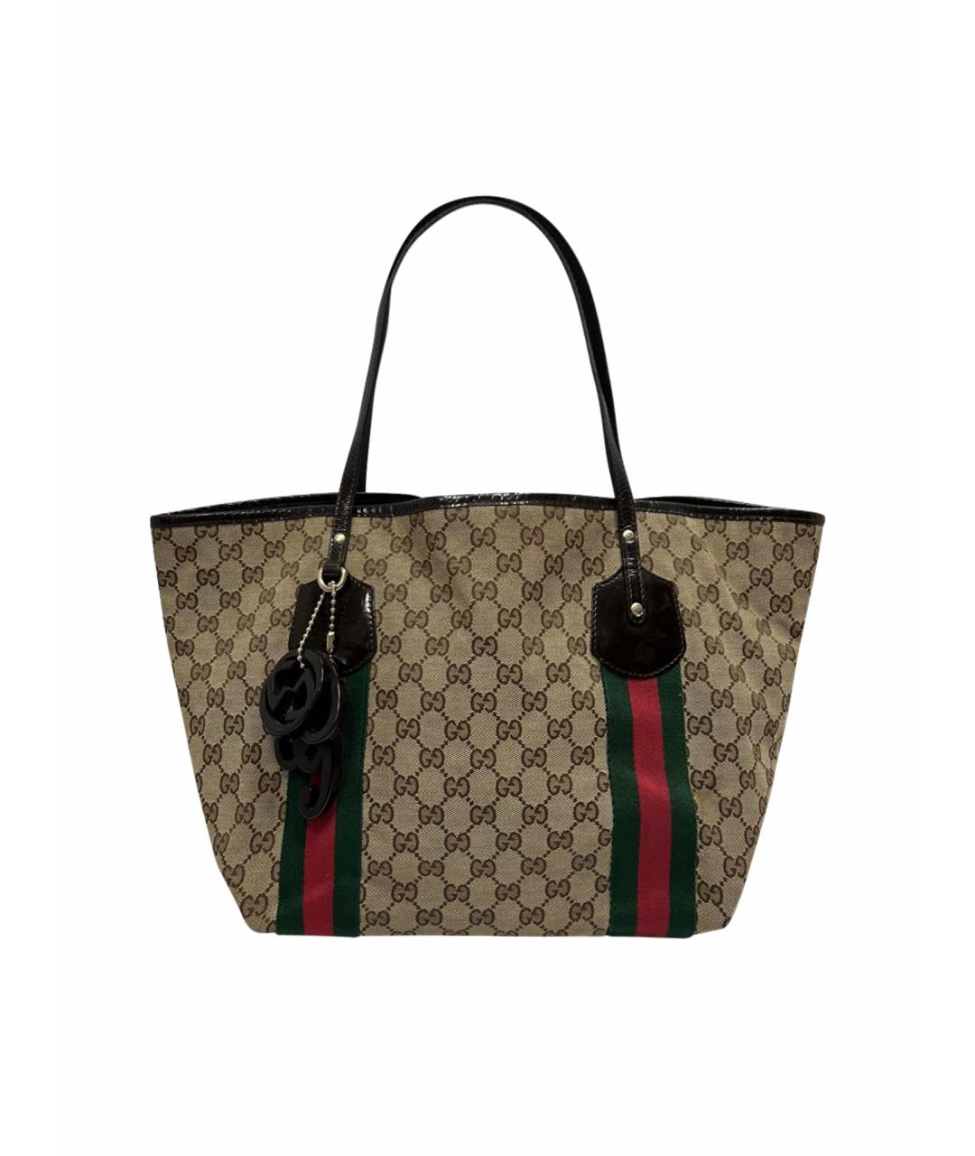 GUCCI Бежевая кожаная сумка с короткими ручками, фото 1
