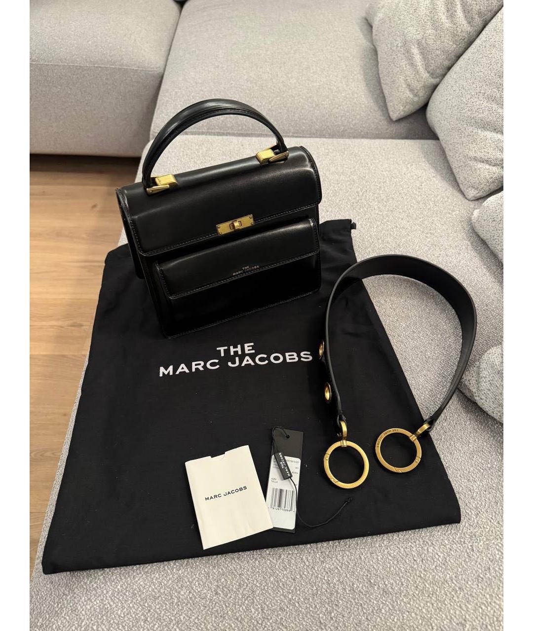 MARC JACOBS Черная кожаная сумка с короткими ручками, фото 2