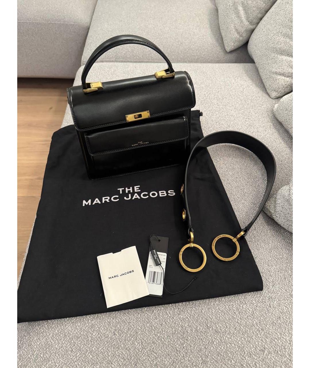 MARC JACOBS Черная кожаная сумка с короткими ручками, фото 6