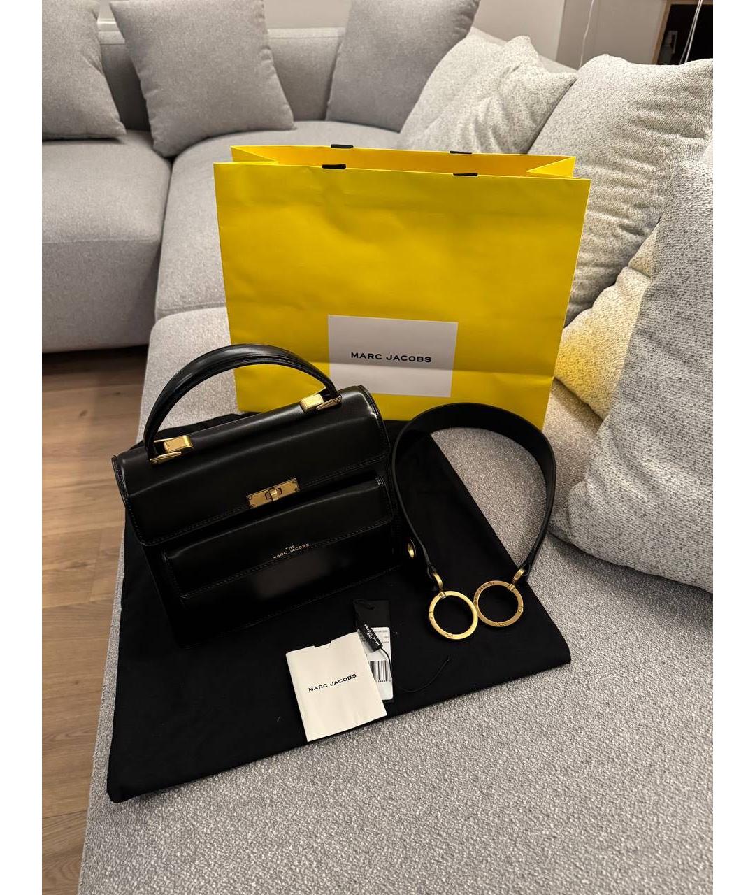 MARC JACOBS Черная кожаная сумка с короткими ручками, фото 7