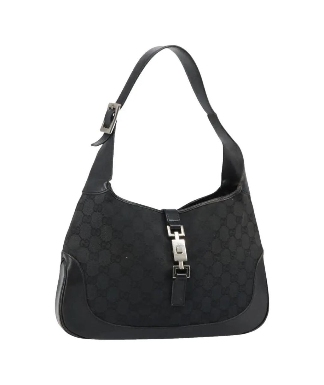 GUCCI Черная тканевая сумка с короткими ручками, фото 1