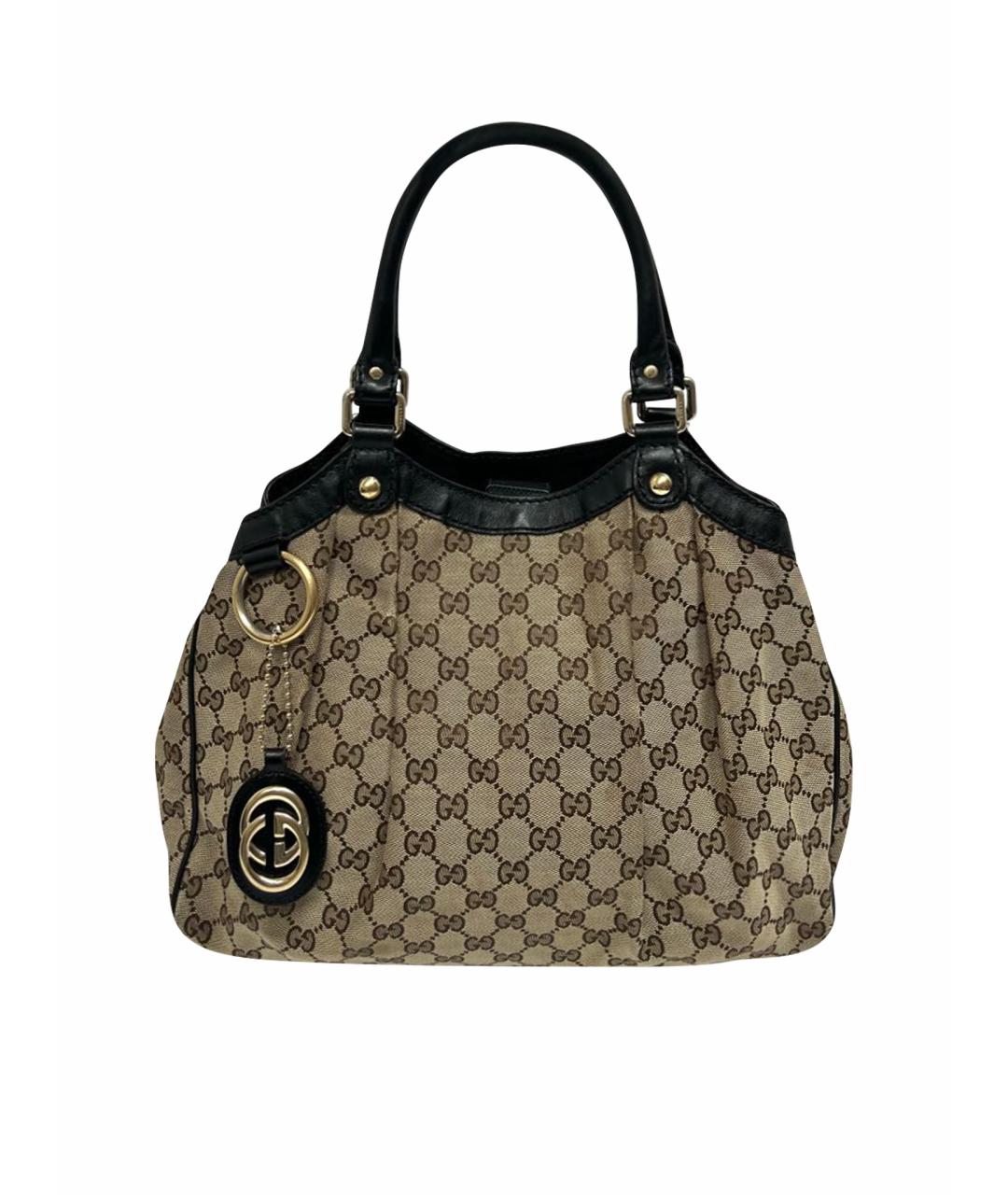 GUCCI Черная кожаная сумка с короткими ручками, фото 1