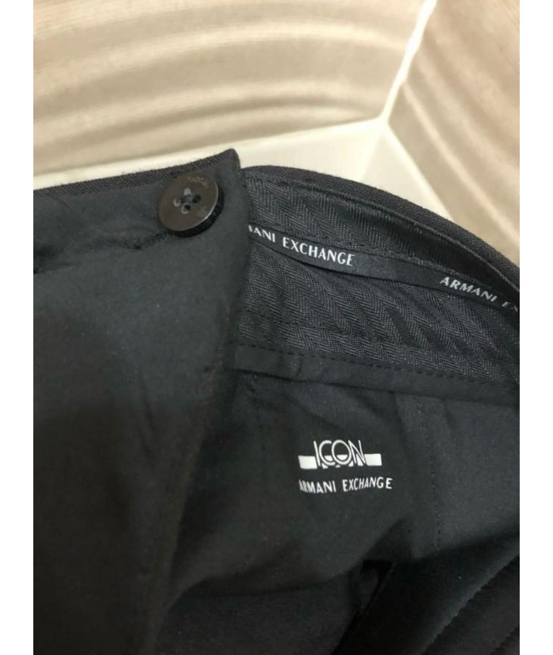 ARMANI EXCHANGE Черные хлопковые прямые брюки, фото 7
