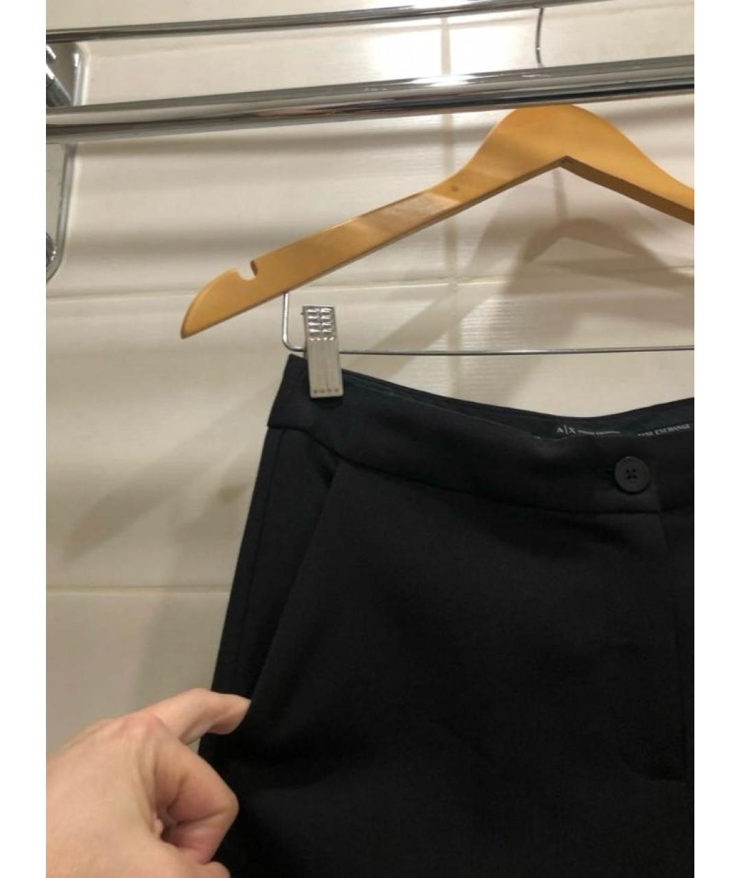 ARMANI EXCHANGE Черные хлопковые прямые брюки, фото 8