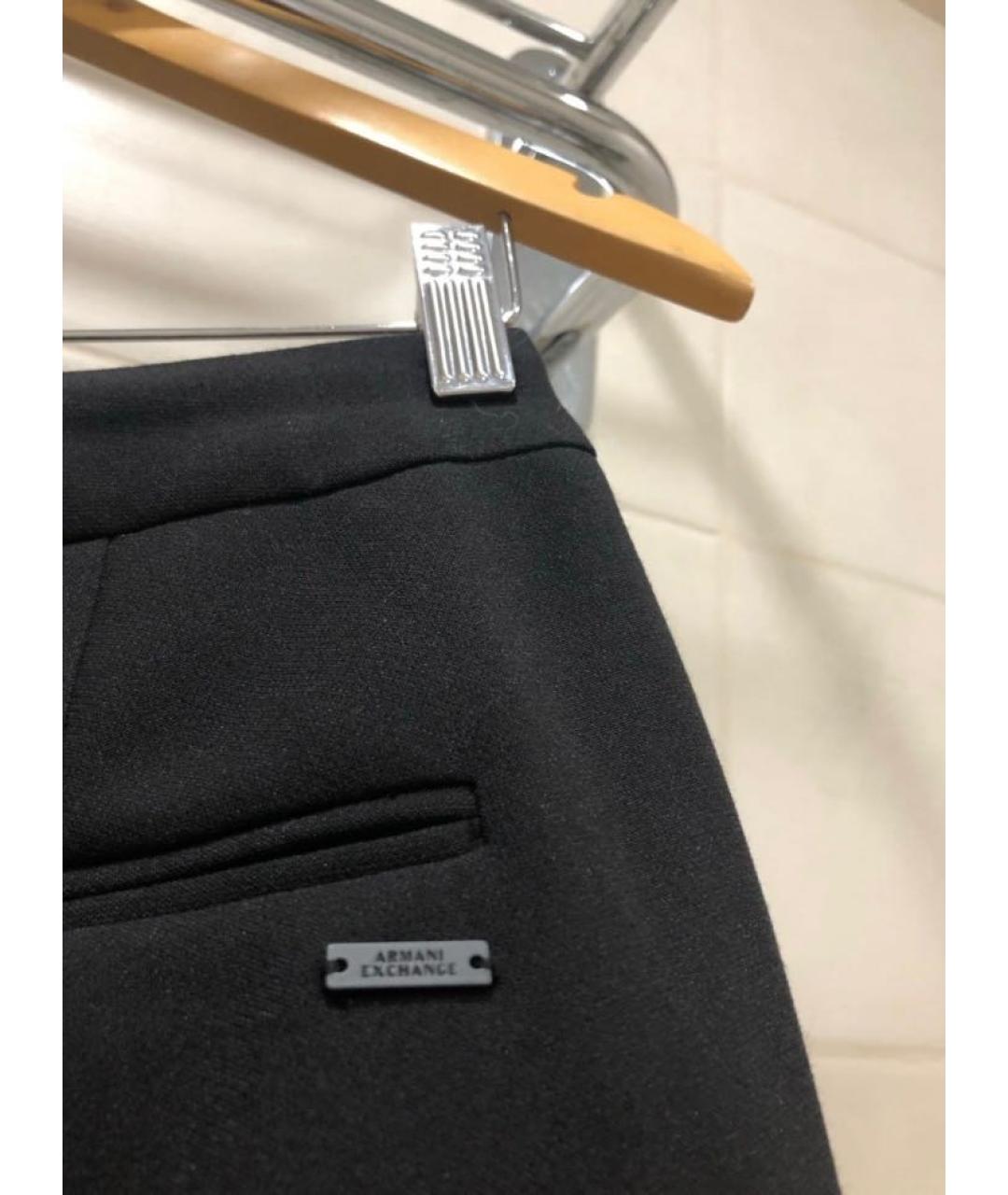 ARMANI EXCHANGE Черные хлопковые прямые брюки, фото 5