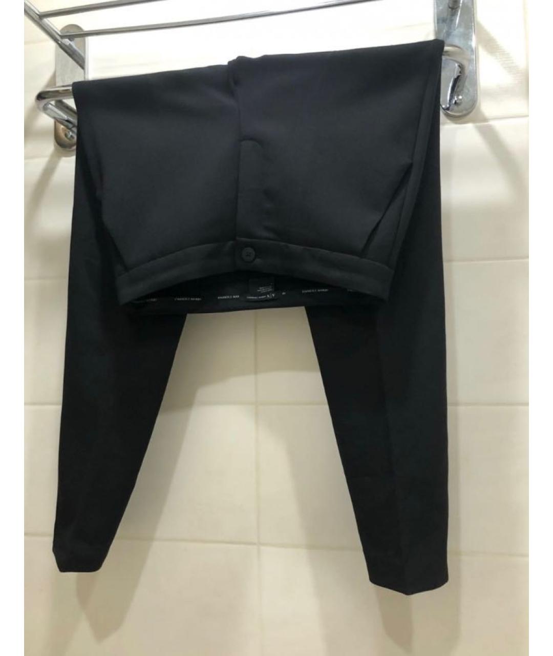 ARMANI EXCHANGE Черные хлопковые прямые брюки, фото 3