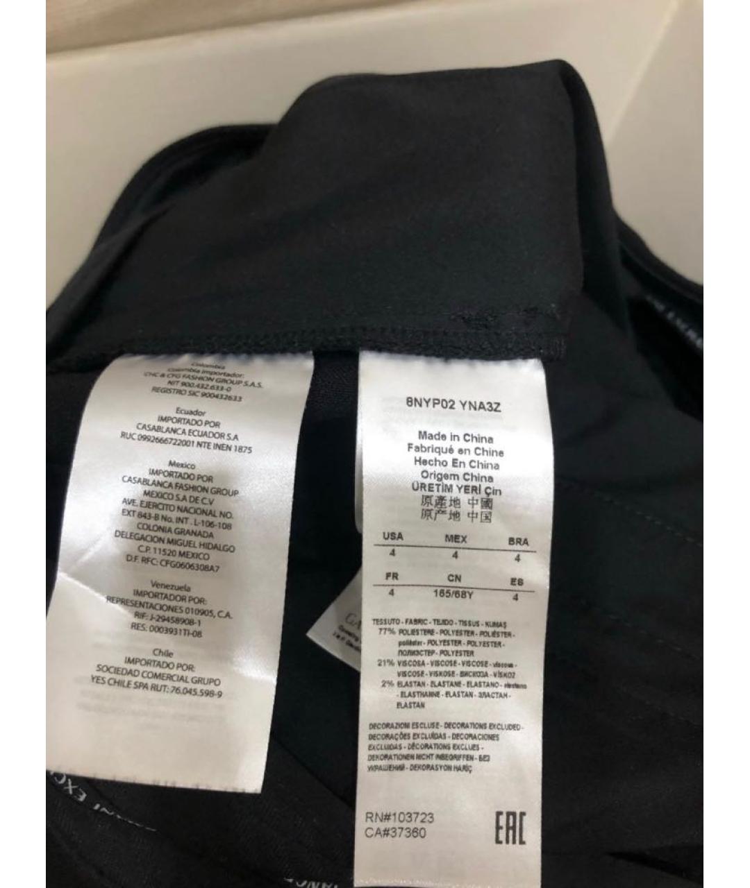 ARMANI EXCHANGE Черные хлопковые прямые брюки, фото 6