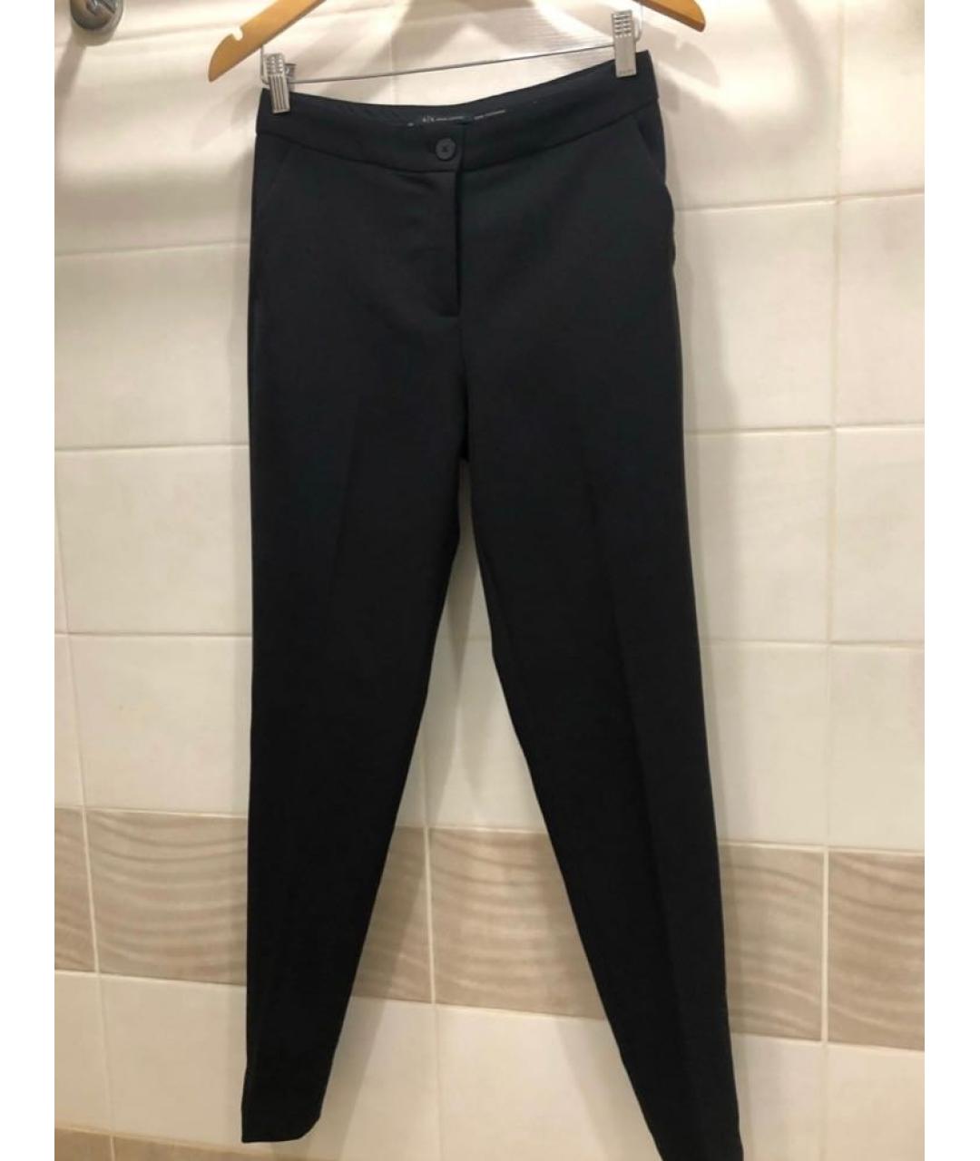 ARMANI EXCHANGE Черные хлопковые прямые брюки, фото 9
