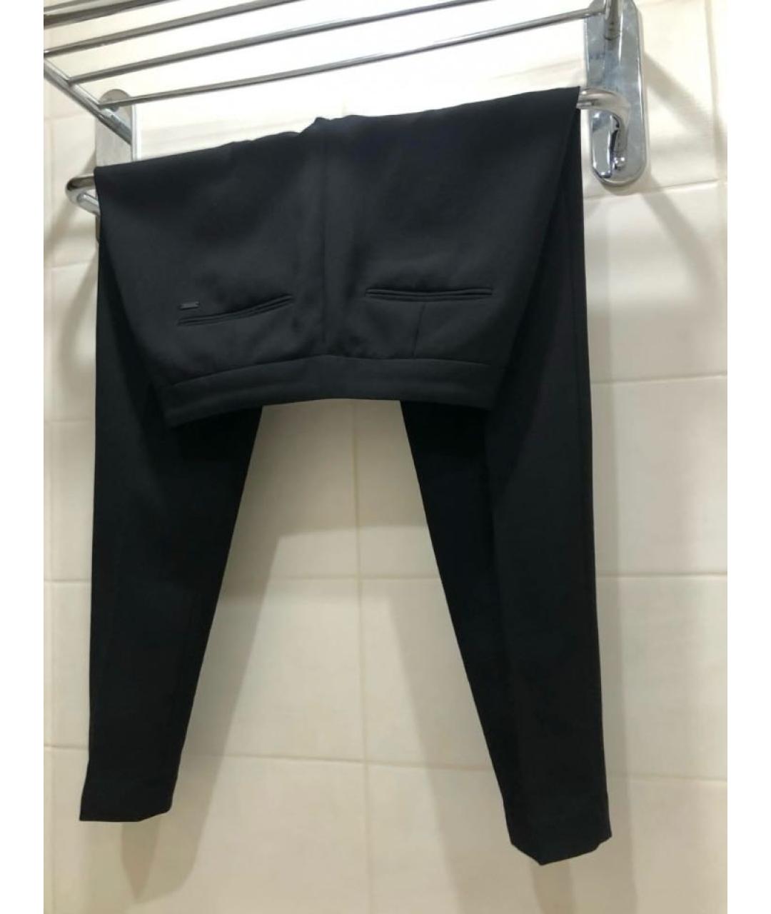 ARMANI EXCHANGE Черные хлопковые прямые брюки, фото 4