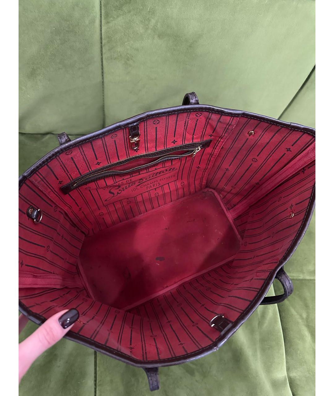 LOUIS VUITTON Коричневая кожаная сумка тоут, фото 4