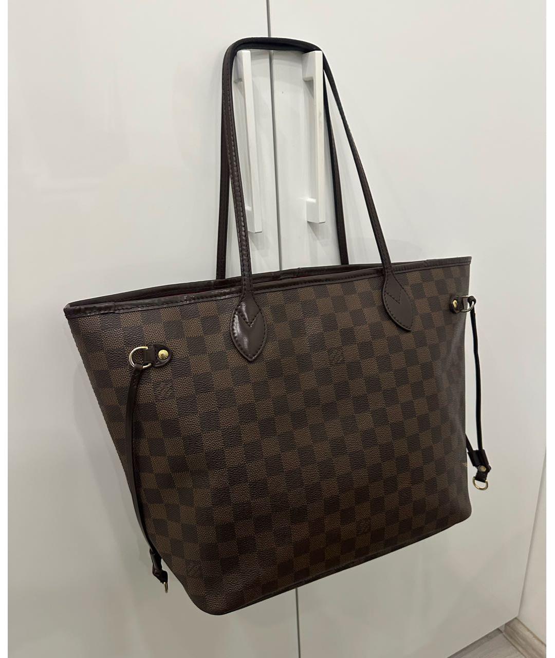 LOUIS VUITTON Коричневая кожаная сумка тоут, фото 2