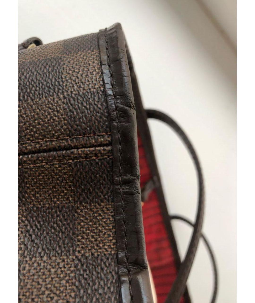 LOUIS VUITTON Коричневая кожаная сумка тоут, фото 6