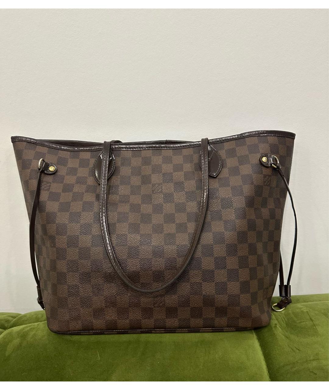 LOUIS VUITTON Коричневая кожаная сумка тоут, фото 3