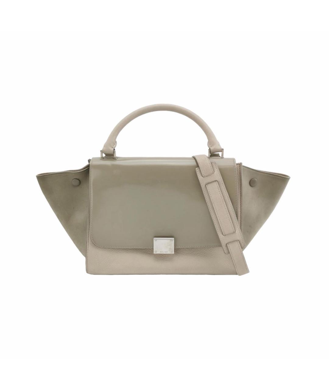 CELINE Бежевая кожаная сумка тоут, фото 9