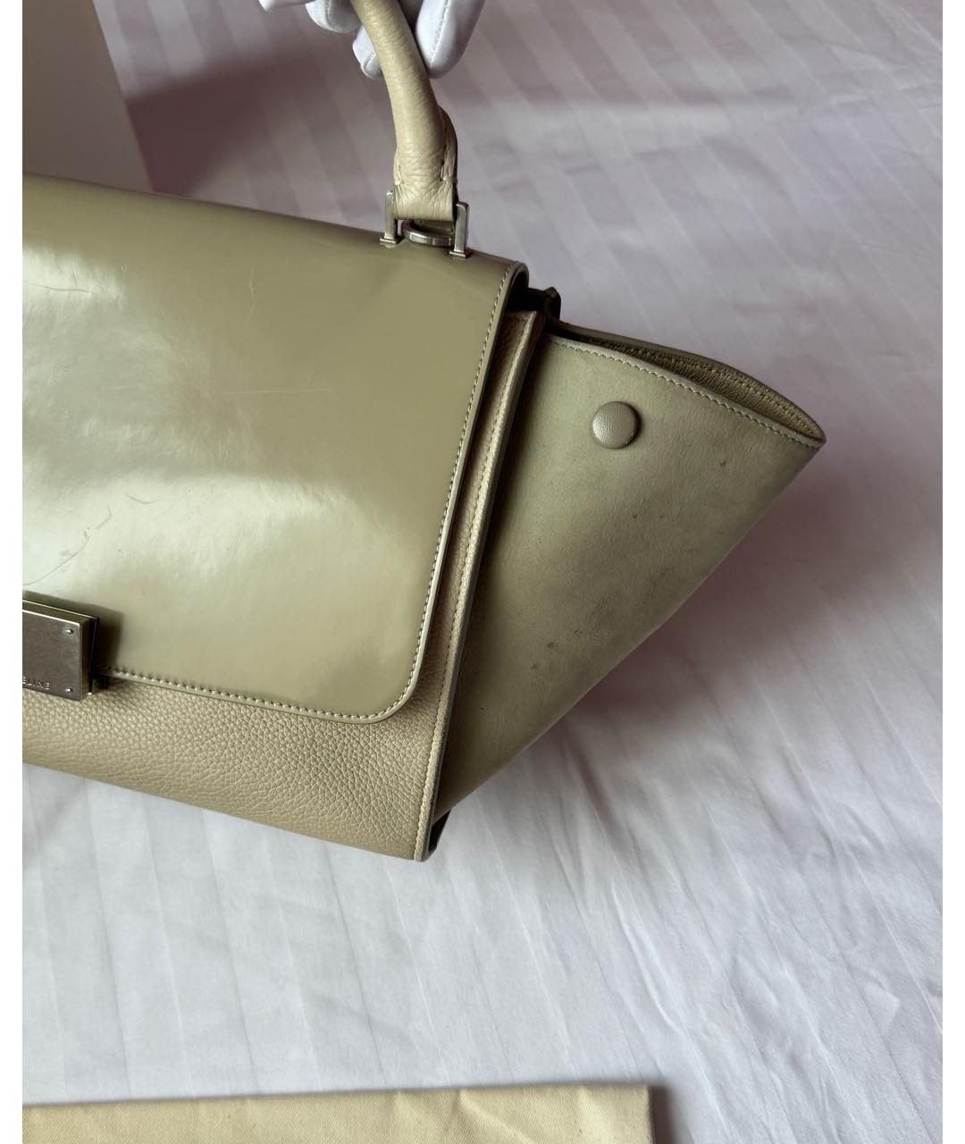 CELINE Бежевая кожаная сумка тоут, фото 5