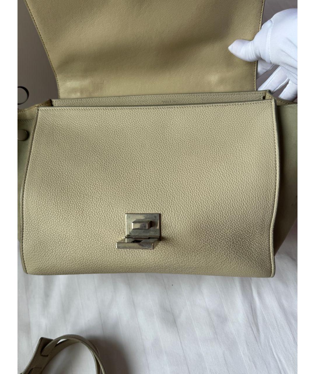 CELINE Бежевая кожаная сумка тоут, фото 8