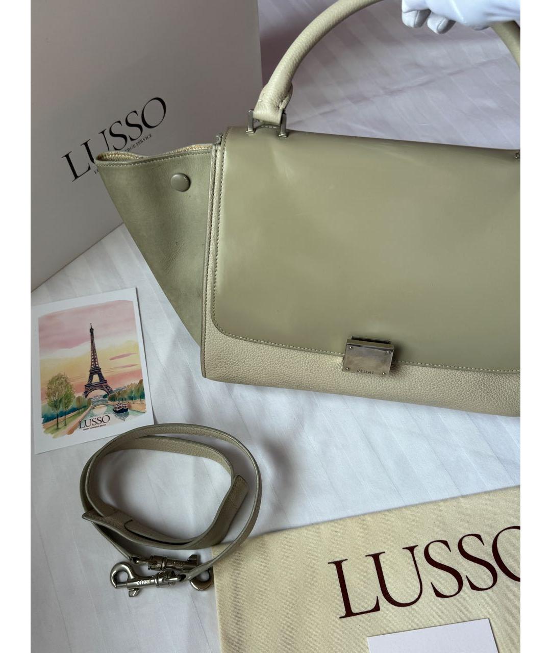 CELINE Бежевая кожаная сумка тоут, фото 4