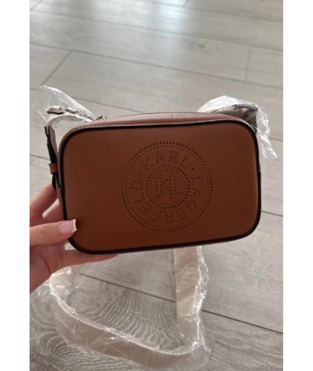 KARL LAGERFELD Коричневая кожаная сумка через плечо, фото 4