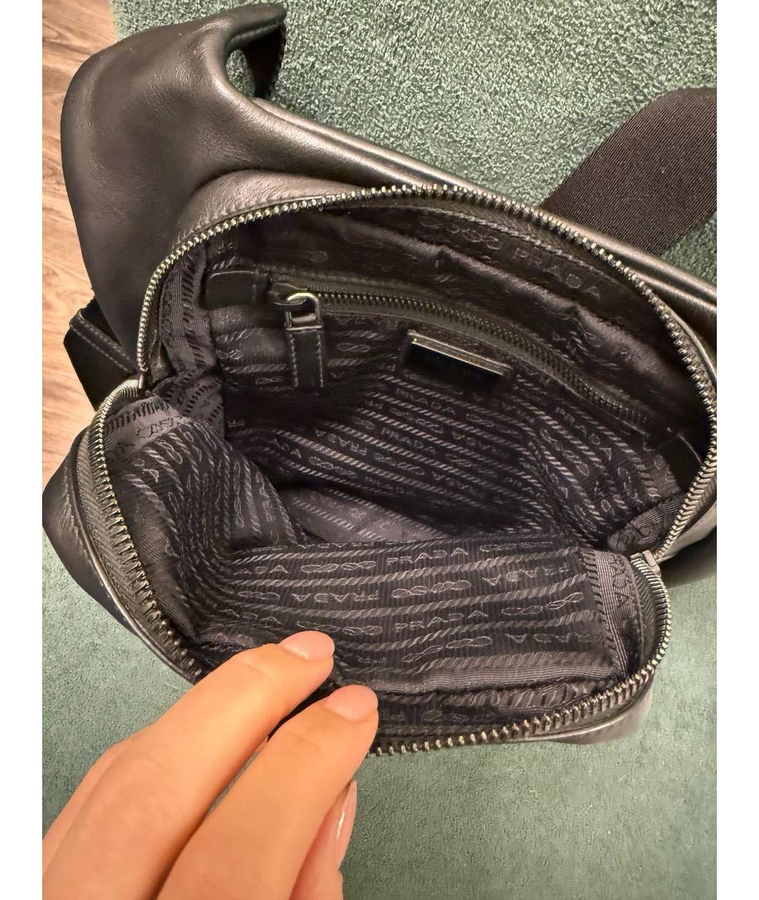 PRADA Черная кожаная сумка на плечо, фото 4