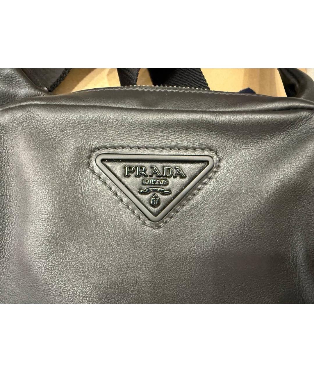 PRADA Черная кожаная сумка на плечо, фото 6