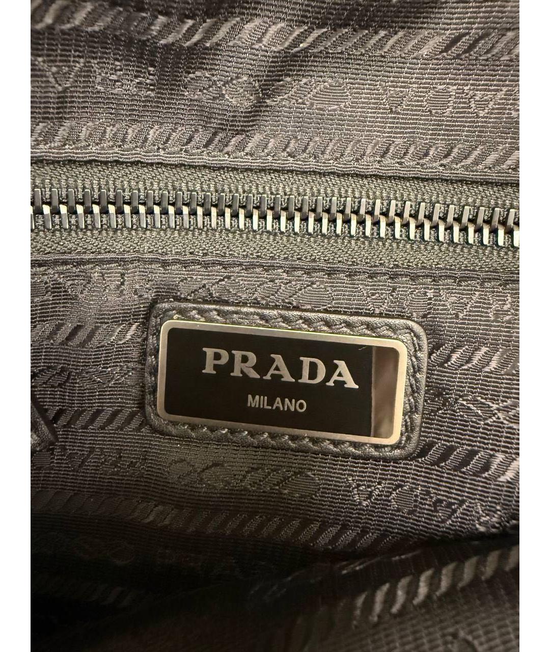 PRADA Черная кожаная сумка на плечо, фото 8