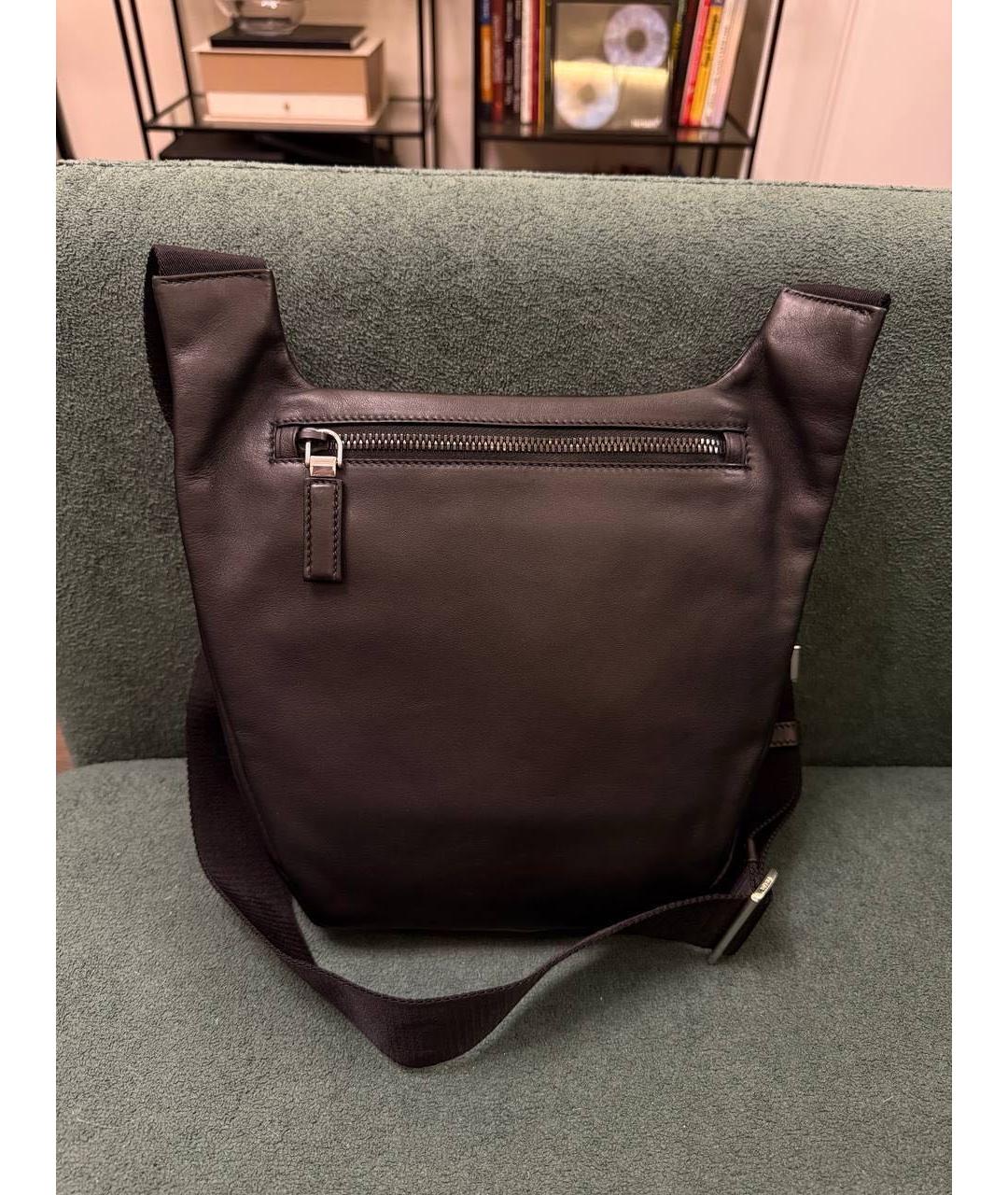 PRADA Черная кожаная сумка на плечо, фото 3