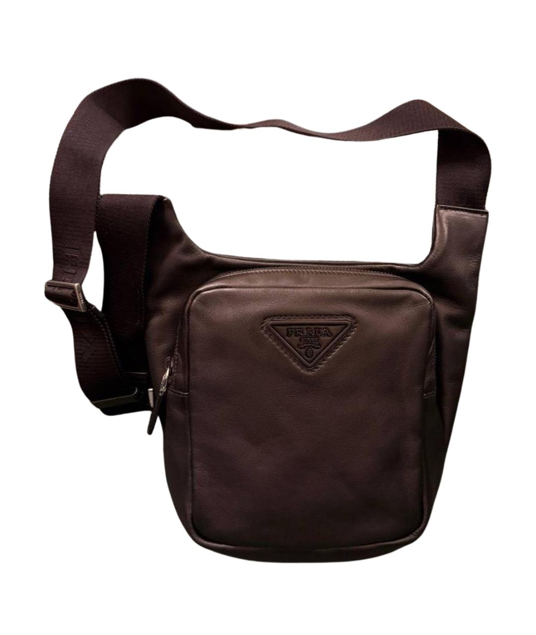 PRADA Черная кожаная сумка на плечо, фото 1