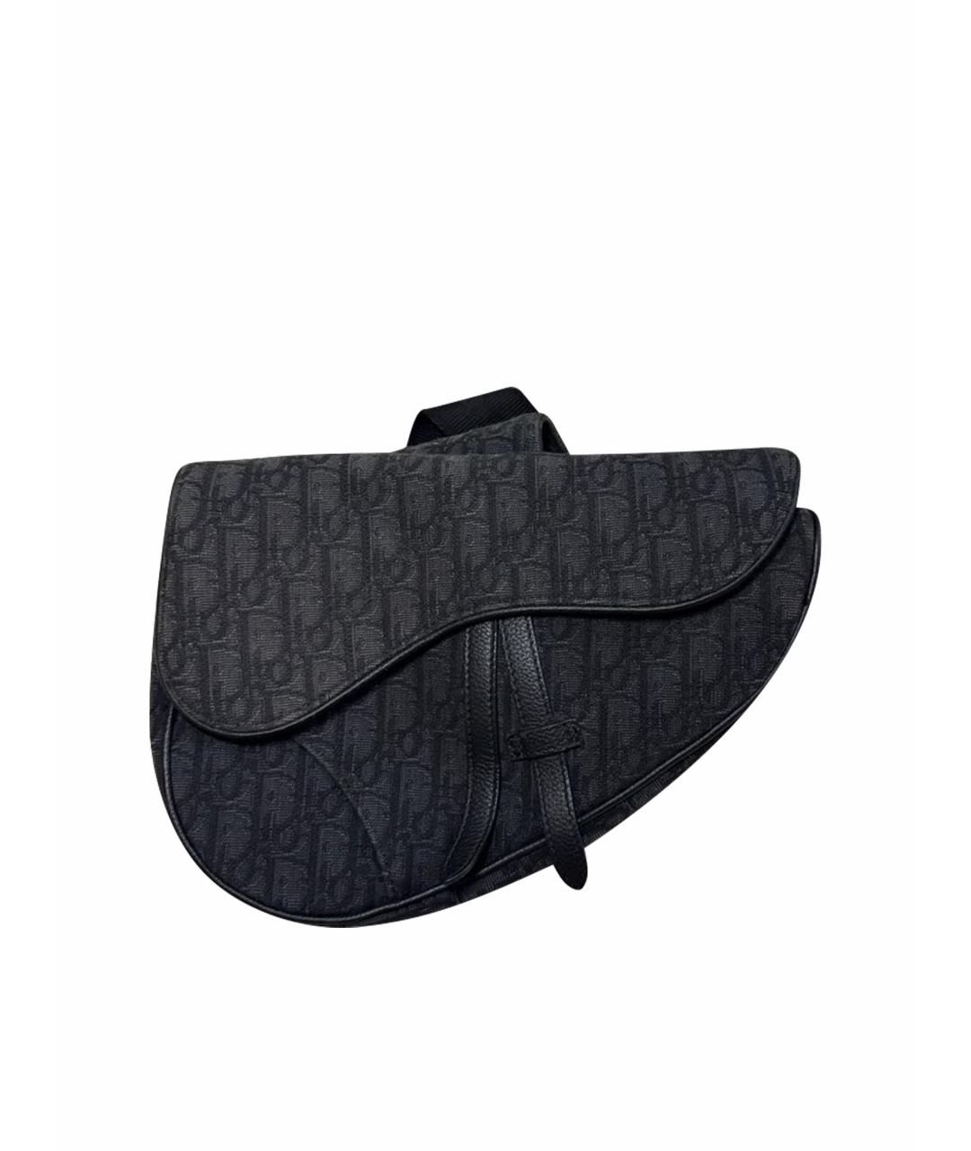 CHRISTIAN DIOR Черная жаккардовая сумка на плечо, фото 1