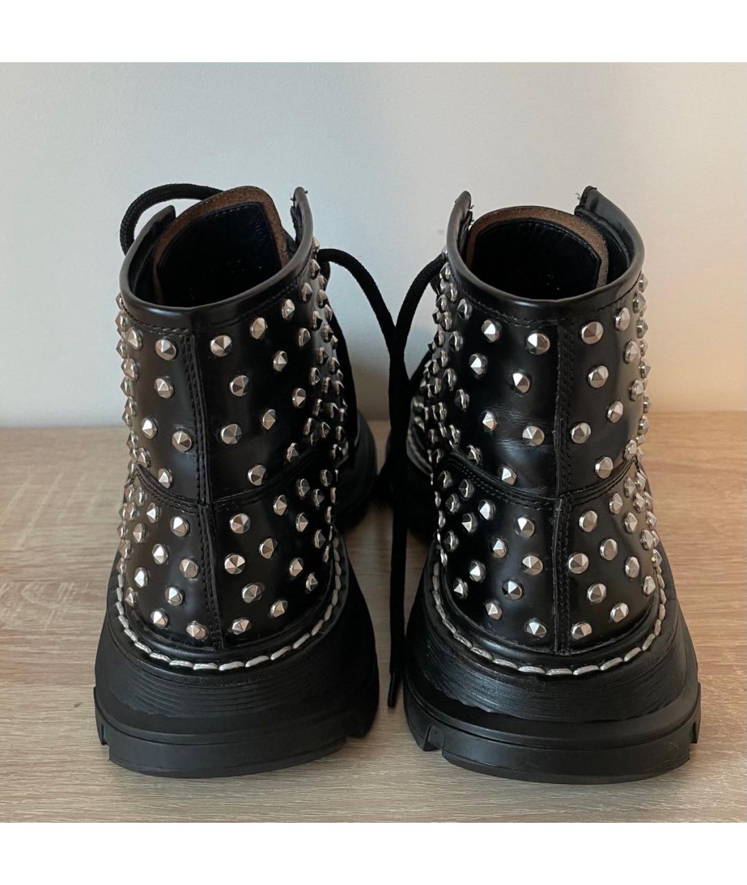 ALEXANDER MCQUEEN Черные кожаные ботинки, фото 4