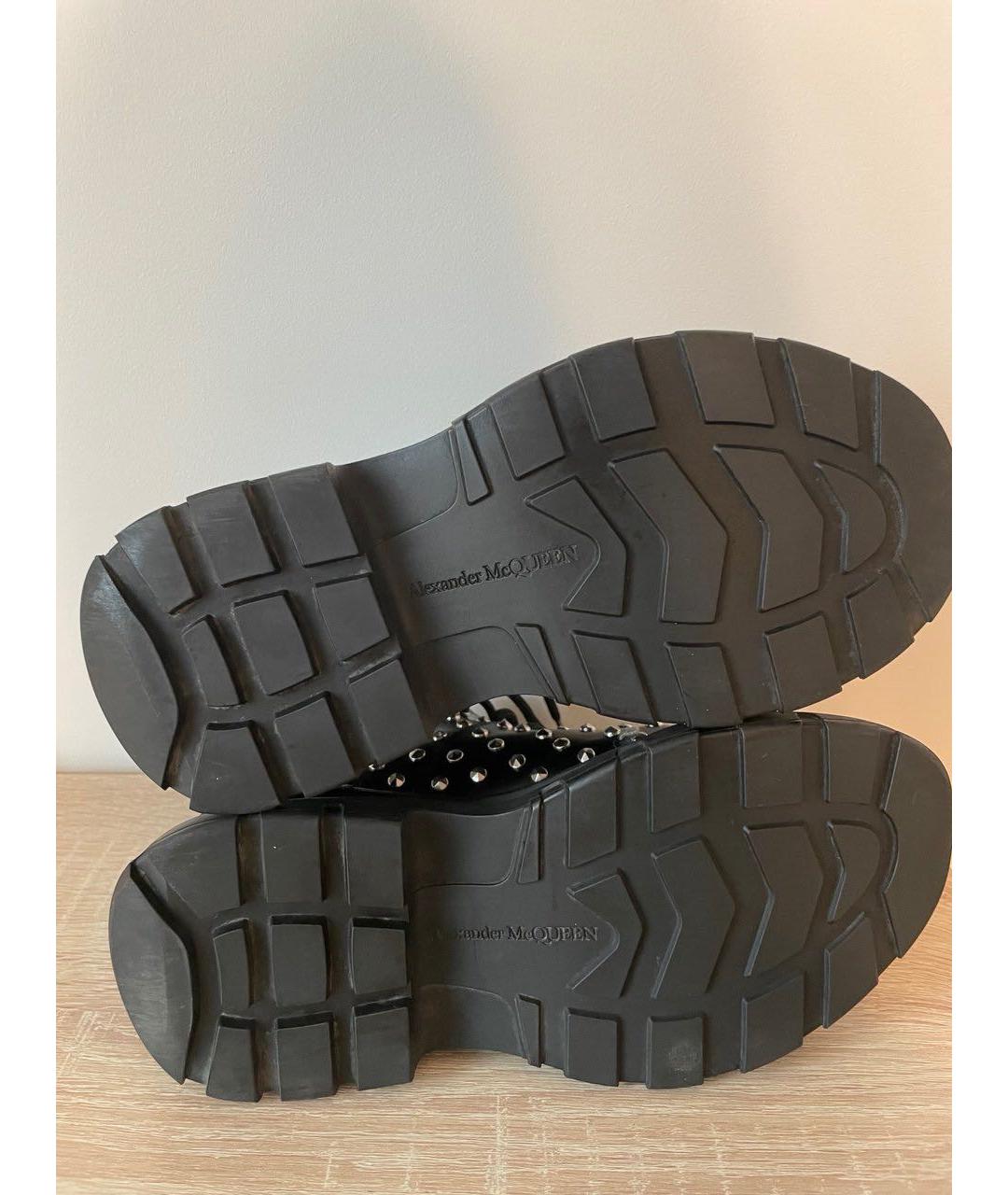 ALEXANDER MCQUEEN Черные кожаные ботинки, фото 6