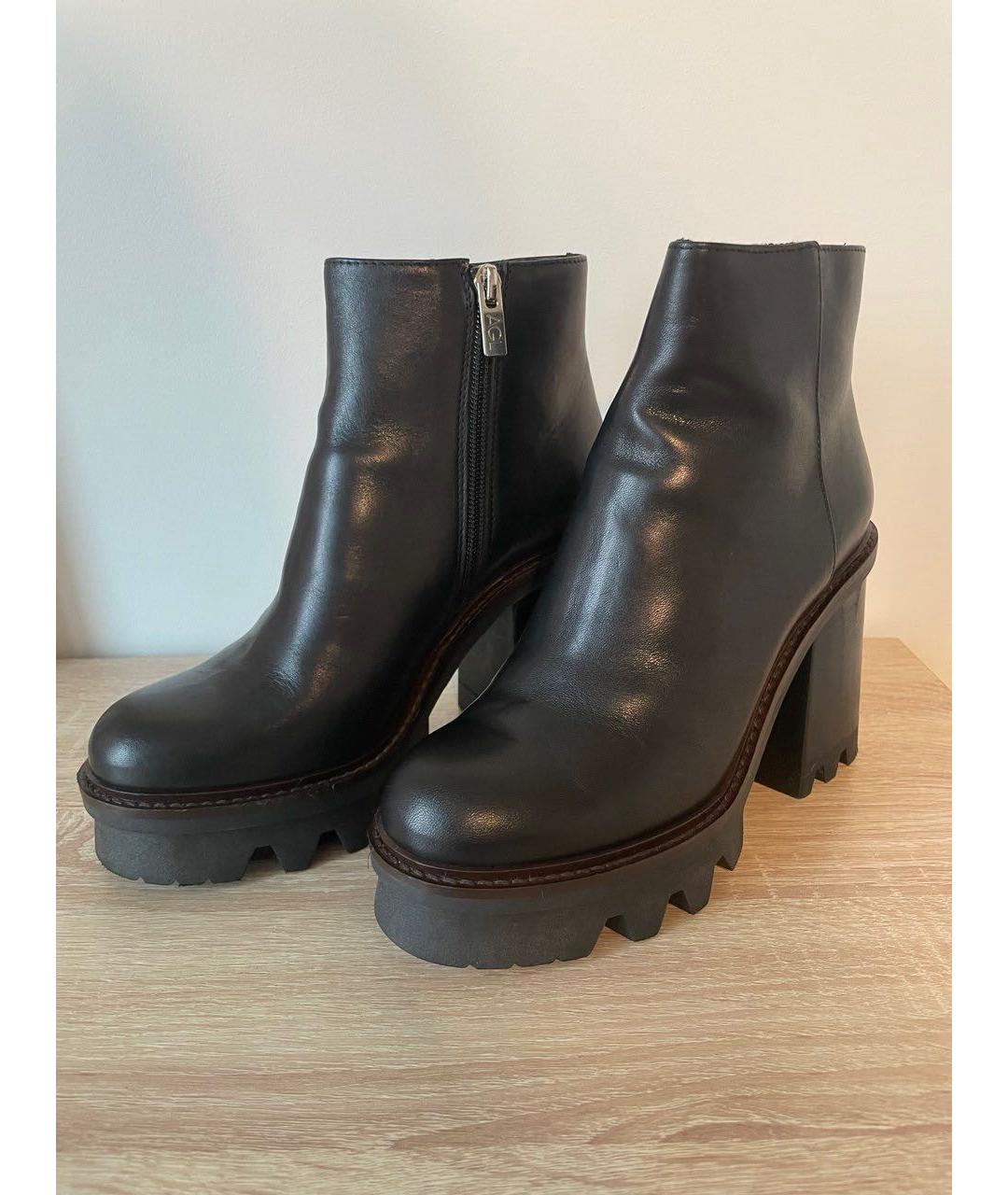 AGL Черные кожаные ботильоны, фото 7