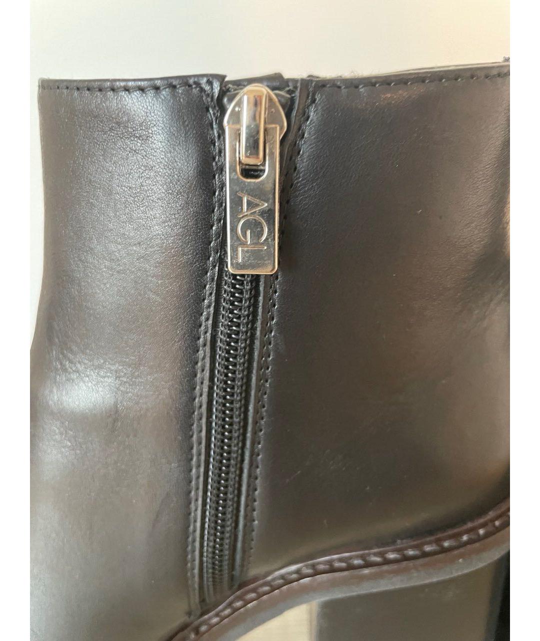 AGL Черные кожаные ботильоны, фото 6