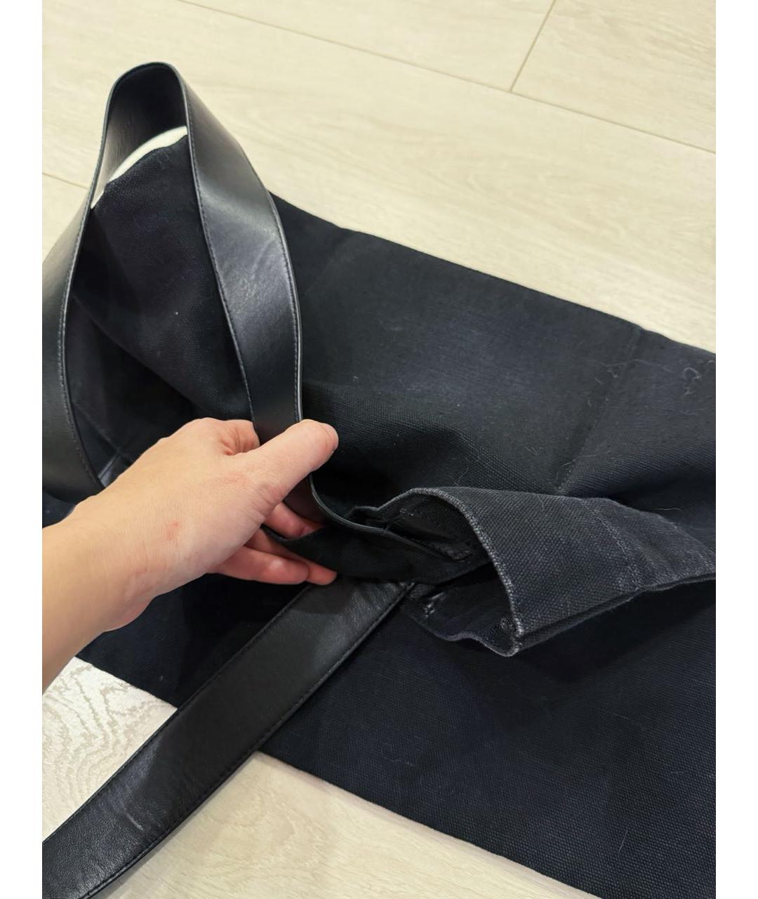 JIL SANDER Черная тканевая сумка тоут, фото 6