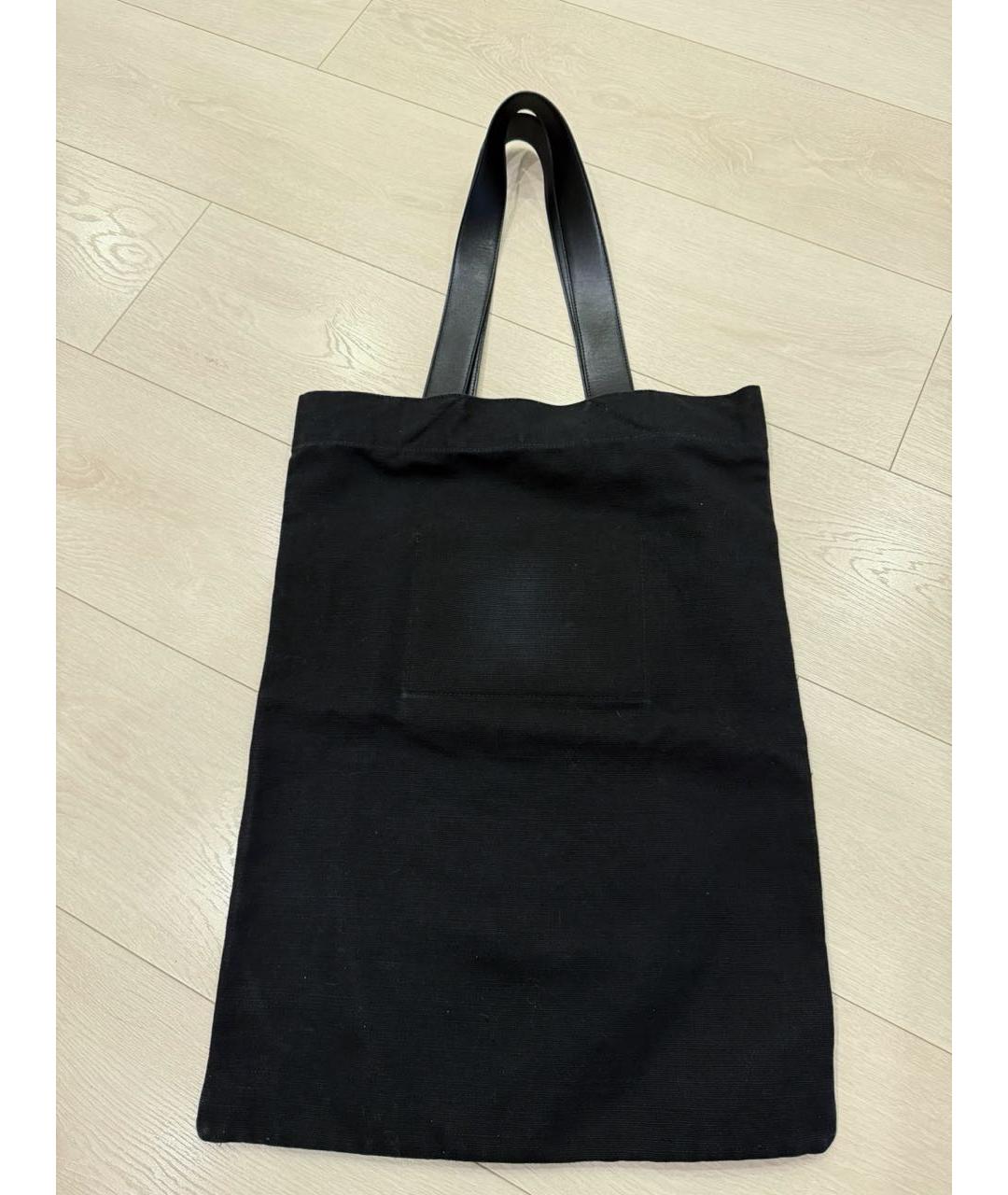 JIL SANDER Черная тканевая сумка тоут, фото 5
