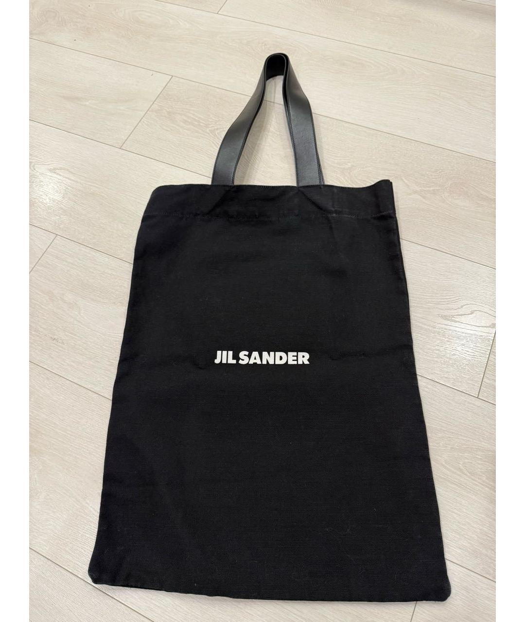 JIL SANDER Черная тканевая сумка тоут, фото 4