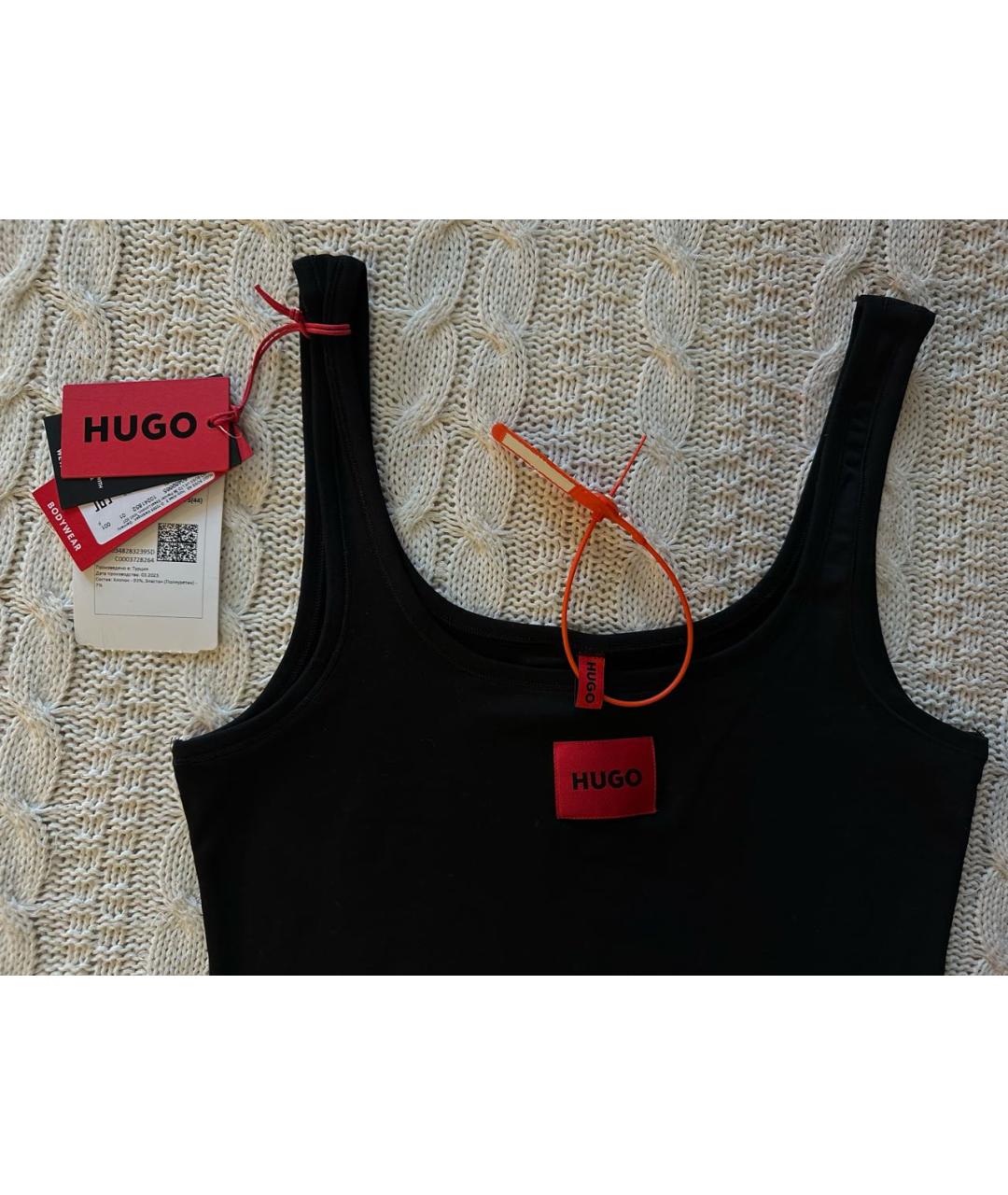 HUGO BOSS Черная хлопковая майка, фото 3