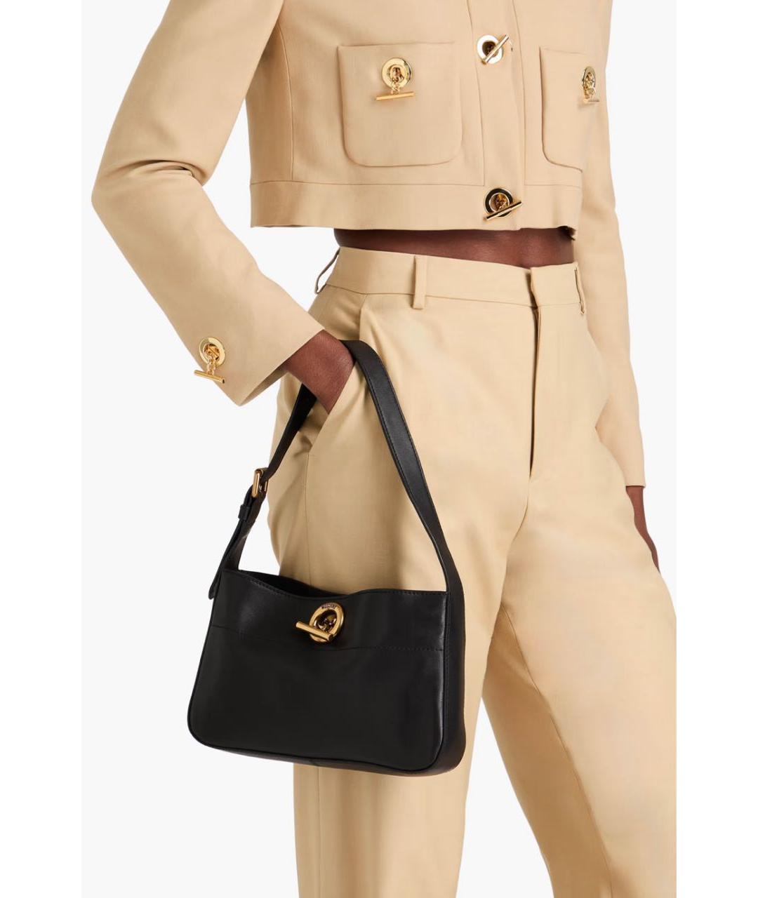 MOSCHINO Черная кожаная сумка через плечо, фото 2