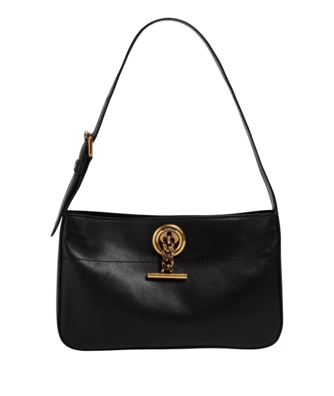 MOSCHINO Черная кожаная сумка через плечо, фото 1