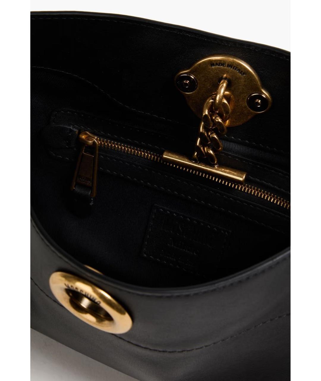 MOSCHINO Черная кожаная сумка через плечо, фото 4