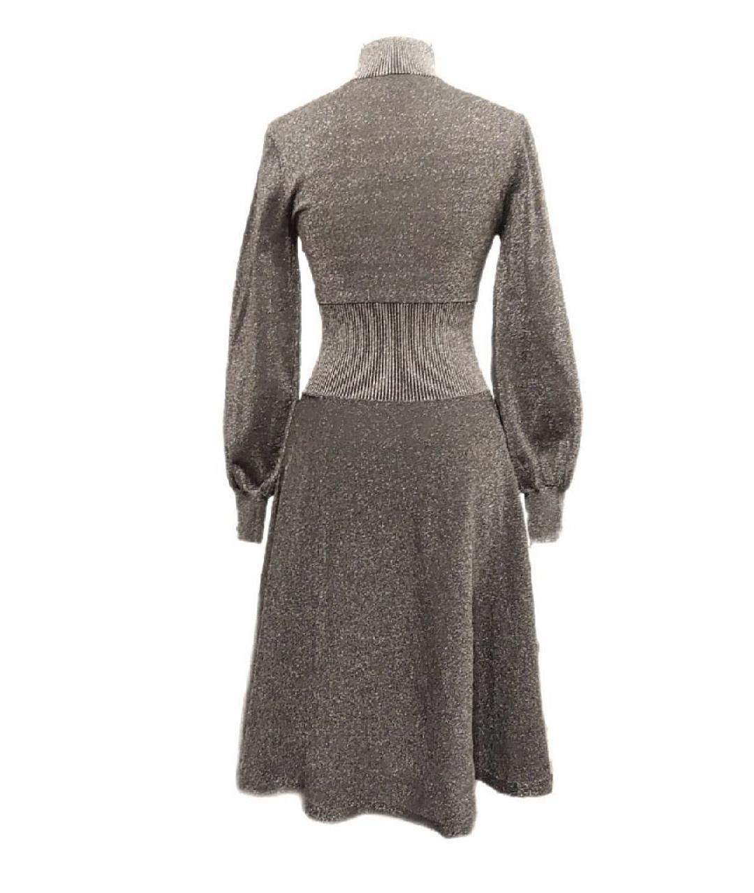 PINKO Серебряное полиэстеровое повседневное платье, фото 2