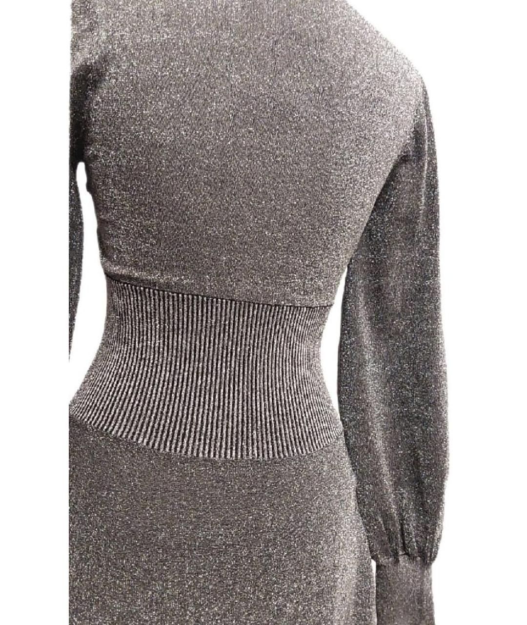 PINKO Серебряное полиэстеровое повседневное платье, фото 4