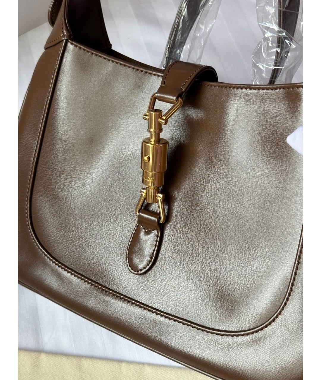 GUCCI Коричневая кожаная сумка с короткими ручками, фото 8