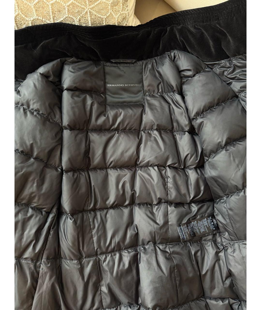 ERMANNO SCERVINO Черный бархатный пуховик, фото 3