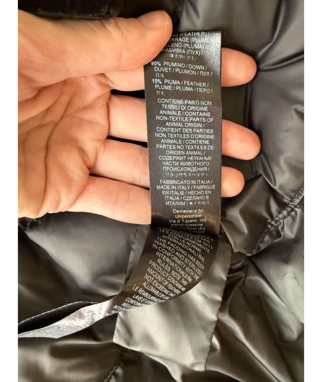 ERMANNO SCERVINO Черный бархатный пуховик, фото 4